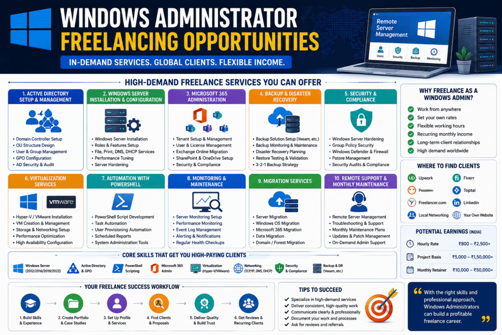 Freelance services offered by Windows administrators